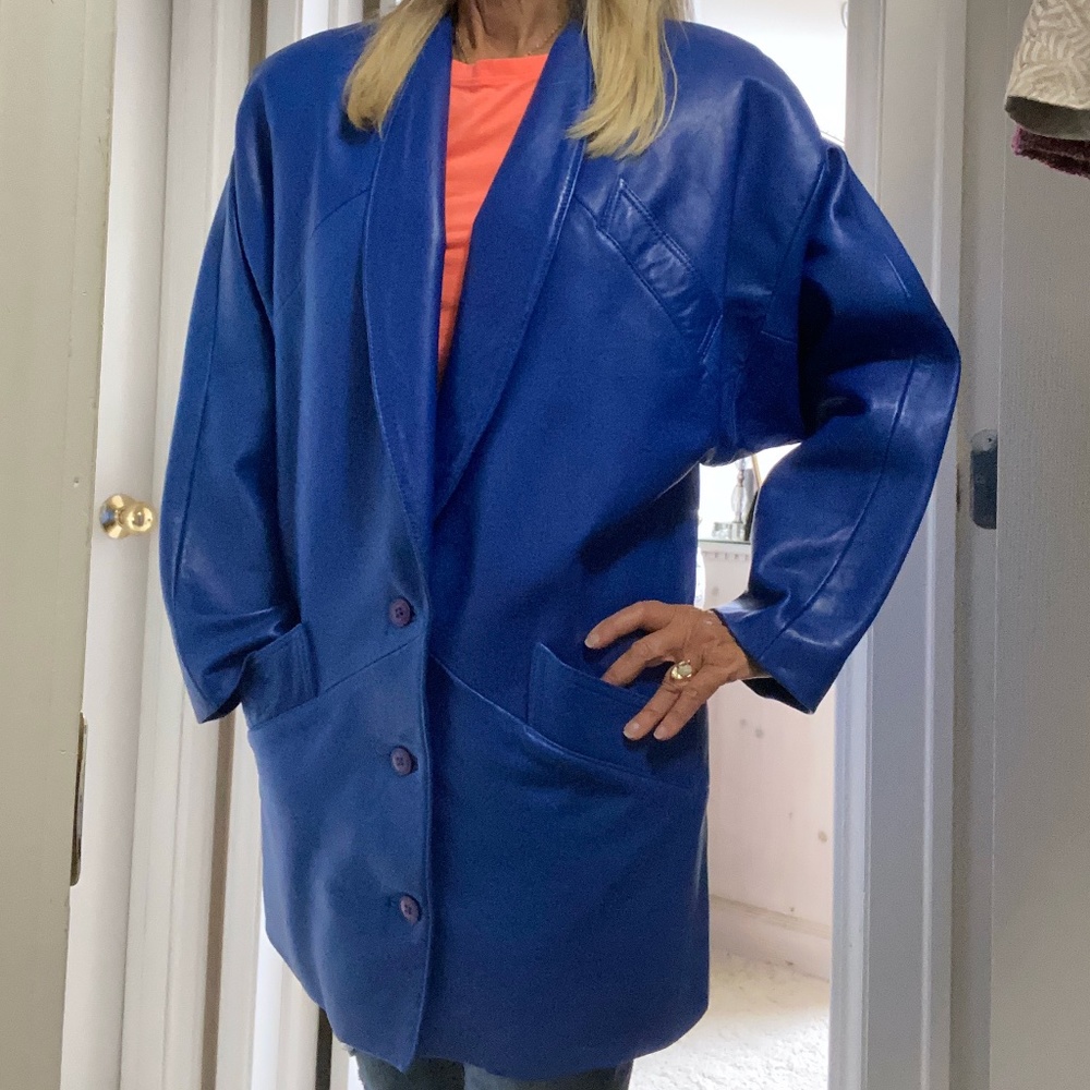 Royal Blue Leather Coat - North Beach Leather - Mike Hoban